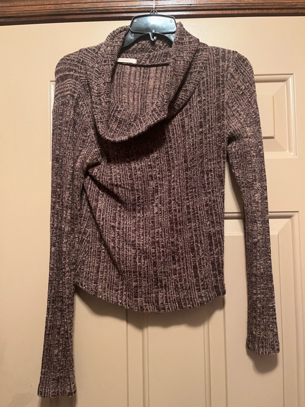 Forever 21 Marled Brown Cowl Neck Sweater